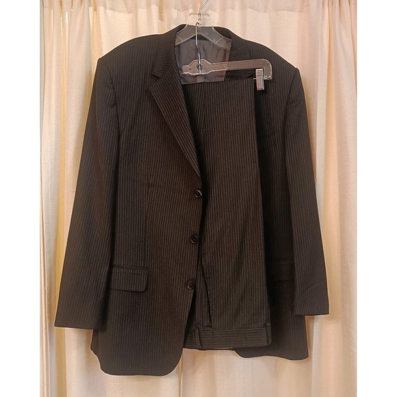 Hugo Boss Other - Hugo Boss Suit Mens 44R Black Pinstripe Wool Cashmere Pants 38x33 Portman/Tower‎